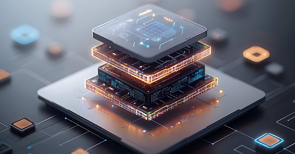 Stack of computer chips